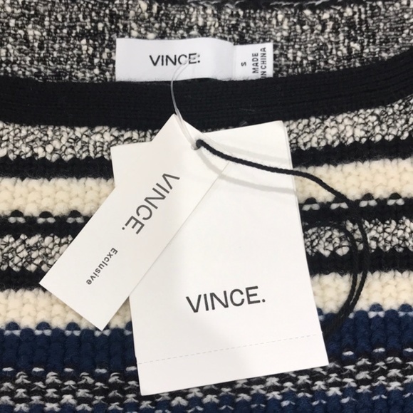 Vince Textured Stripe Wool Blend Pullover - Picture 5 of 7